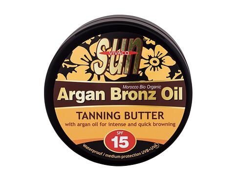 Opalovací přípravek na tělo Vivaco Sun Argan Bronz Oil Tanning Butter SPF15 200 ml