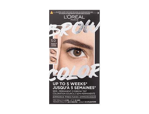 Barva na obočí L'Oréal Paris Brow Color Semi-Permanent Eyebrow Tint 1 ks 5.0 Brunette poškozená krabička