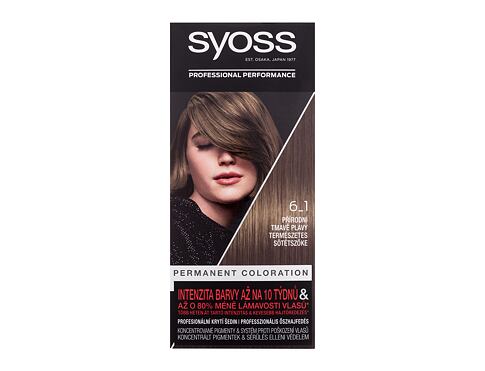 Barva na vlasy Syoss Permanent Coloration 50 ml 6-1 Natural Dark Blonde poškozená krabička