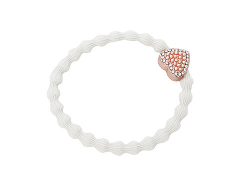 Gumička na vlasy By Eloise London Rose Gold Bling Heart Cream 1 ks