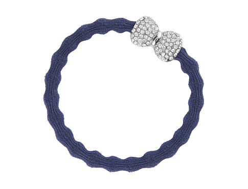 Gumička na vlasy By Eloise London Silver Bling Diamanté Bow Navy Blue 1 ks Navy Blue