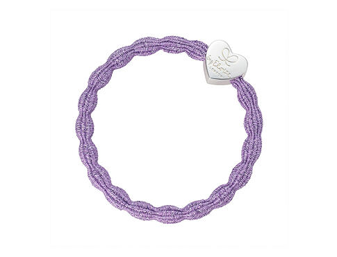 Gumička na vlasy By Eloise London Metallic Silver Heart Lilac 1 ks Lilac