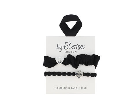 Gumička na vlasy By Eloise London Bangle Set Silver & Black 1 ks