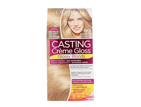 Barva na vlasy L'Oréal Paris Casting Creme Gloss Glossy Blonds 48 ml 801 Silky Blonde poškozená krabička