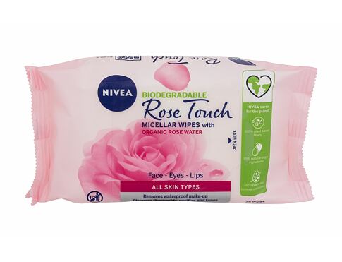 Čisticí ubrousky Nivea Rose Touch Micellar Wipes With Organic Rose Water 25 ks