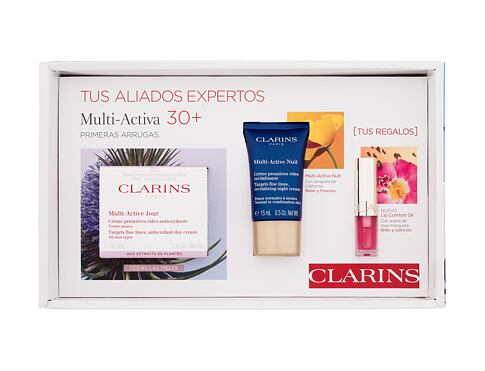 Denní pleťový krém Clarins Multi-Active Gift Set 30+ All Skin Types 50 ml poškozená krabička Kazeta
