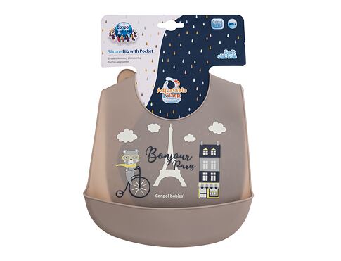 Bryndák Canpol babies Bonjour Paris Silicone Bib With Pocket 1 ks