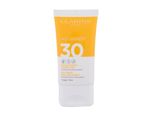 Opalovací přípravek na obličej Clarins Sun Care Dry Touch SPF30 50 ml poškozená krabička