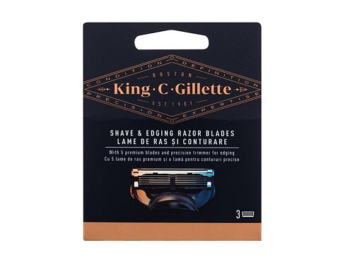 Náhradní břit Gillette King C. Shave & Edging Razor Blades 3 ks