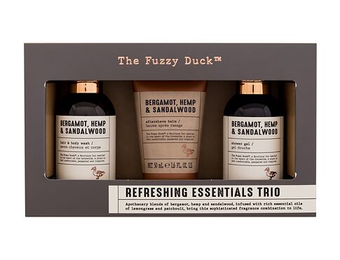 Sprchový gel Baylis & Harding The Fuzzy Duck™ Refreshing Essentials Trio Bergamot, Hemp & Sandalwood 100 ml poškozená krabička Kazeta