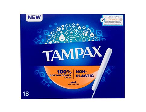 Tampon Tampax Non-Plastic Super Plus 18 ks poškozená krabička