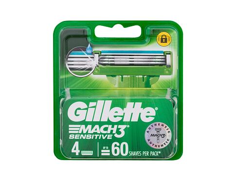 Náhradní břit Gillette Mach3 Sensitive 4 ks poškozená krabička