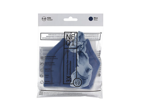 Rouška a respirátor NEQI Kids Community Face Coverings 6-10 Years Blue 3 ks