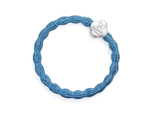 Gumička na vlasy By Eloise London Metallic Silver Quatrefoil Sky Blue 1 ks Sky Blue
