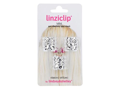 Skřipec na vlasy Linziclip Mini 3 ks Silver Metallic Floral