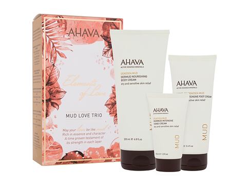 Tělový krém AHAVA Elements Of Love Mud Love Trio 200 ml poškozená krabička Kazeta