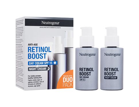 Denní pleťový krém Neutrogena Retinol Boost Duo Pack 50 ml poškozená krabička Kazeta