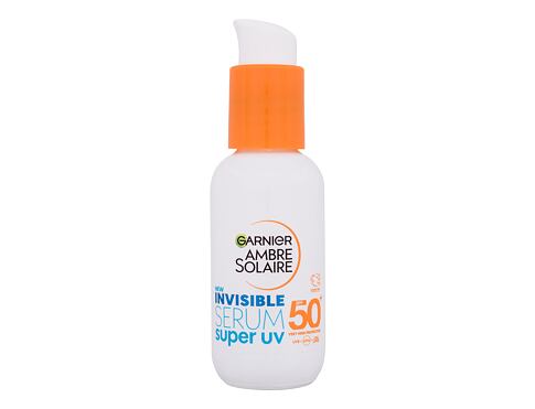 Opalovací přípravek na obličej Garnier Ambre Solaire Super UV Invisible Serum SPF50+ 30 ml poškozená krabička