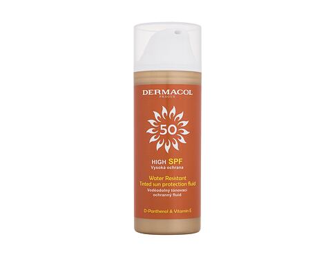 Opalovací přípravek na obličej Dermacol Sun Tinted Water Resistant Fluid SPF50 50 ml