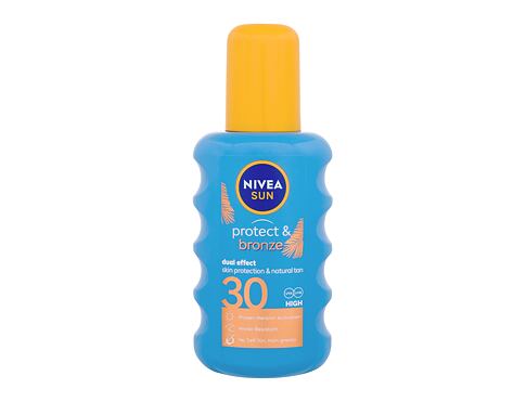 Opalovací přípravek na tělo Nivea Sun Protect & Bronze Sun Spray SPF30 200 ml poškozený flakon