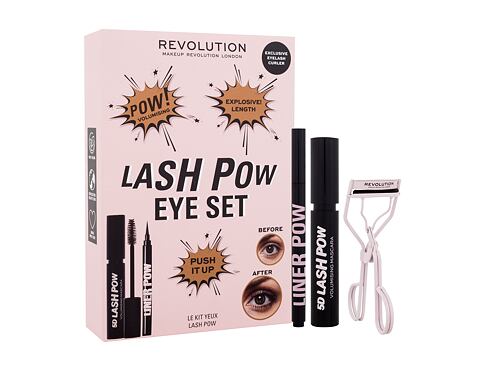 Řasenka Makeup Revolution London Lash Pow Eye Set 12,2 ml Super Black poškozená krabička Kazeta
