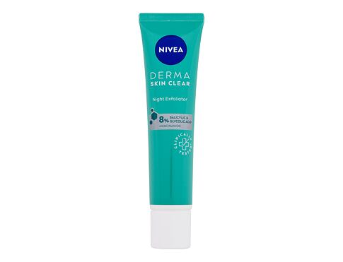 Peeling Nivea Derma Skin Clear Night Exfoliator 40 ml poškozená krabička