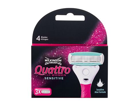 Náhradní břit Wilkinson Sword Quattro For Women Sensitive 3 ks