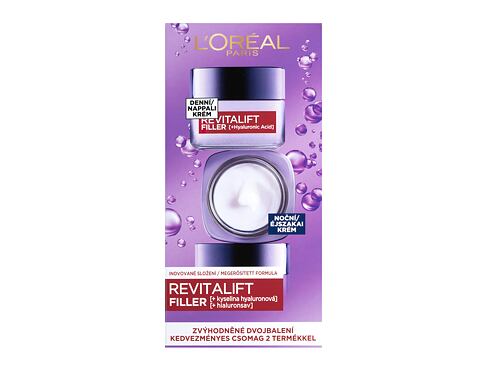Denní pleťový krém L'Oréal Paris Revitalift Filler HA Duo Set 50 ml Kazeta