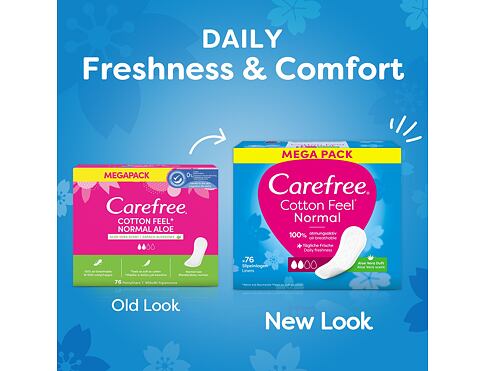 Slipová vložka Carefree Cotton Feel Normal Aloe Vera 76 ks