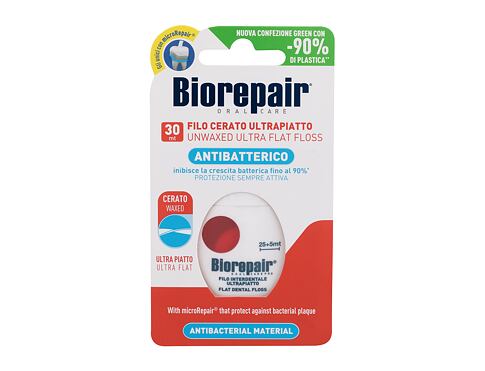 Zubní nit Biorepair Antibacterial Unwaxed Ultra Flat Floss 1 ks poškozená krabička