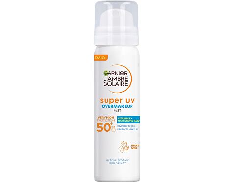 Opalovací přípravek na obličej Garnier Ambre Solaire Super UV Over Makeup Protection Mist SPF50 75 ml