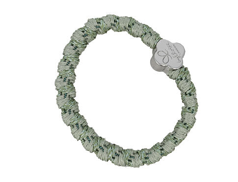 Gumička na vlasy By Eloise London Woven Silver Quatrefoil Pistachio 1 ks
