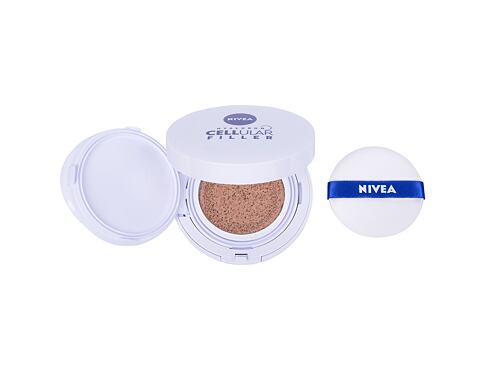 Make-up Nivea Hyaluron Cellular Filler 3in1 Care Cushion SPF15 15 g 03 Dark poškozená krabička