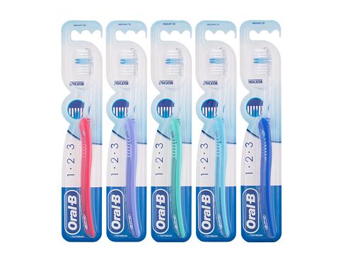 Klasický zubní kartáček Oral-B 1-2-3 Indicator Medium 1 ks poškozený obal