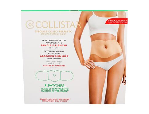 Pro zeštíhlení a zpevnění Collistar Special Perfect Body Patch-Treatment Reshaping Abdomen And Hips 8 ks poškozená krabička
