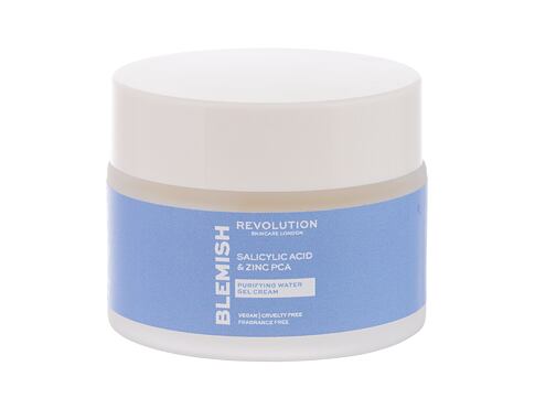 Pleťový gel Revolution Skincare Blemish Salicylic Acid & Zinc PCA Purifying Gel Cream Purifying Water Gel Cream 50 ml poškozená krabička