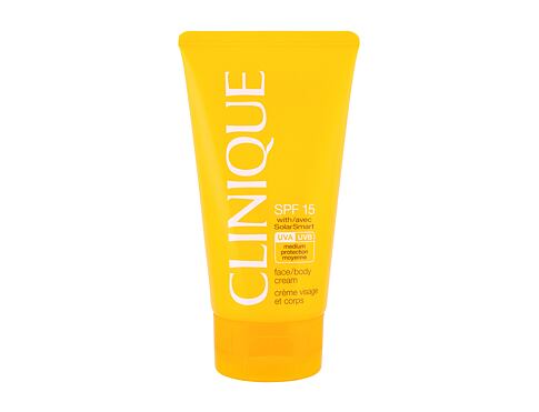 Opalovací přípravek na tělo Clinique Sun Care Face Body Cream SPF15 150 ml poškozená krabička