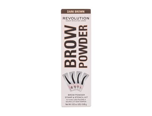 Pudr na obočí Makeup Revolution London Brow Powder Stamp & Stencil 0,65 g Dark Brown