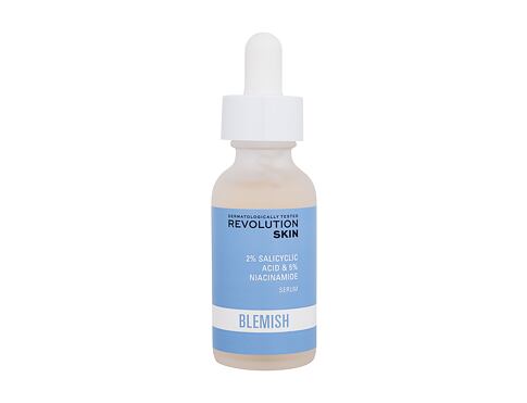 Pleťové sérum Revolution Skincare Blemish 2% Salicylic Acid & 5% Niacinamide Serum 30 ml poškozená krabička
