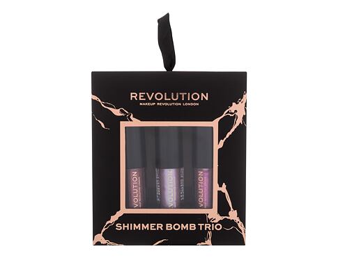Lesk na rty Makeup Revolution London Shimmer Bomb Trio 2 ml Distortion poškozená krabička Kazeta