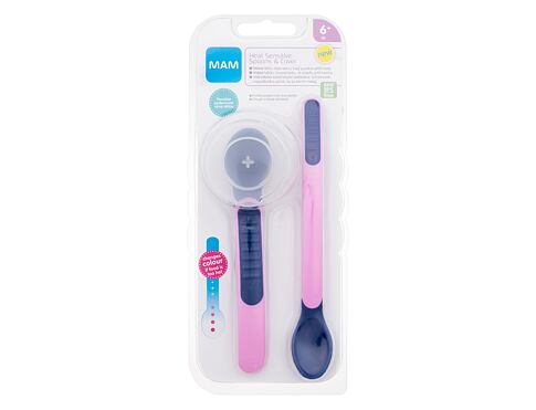 Nádobí MAM Heat Sensitive Spoons & Cover 6m+ Pink 1 ks