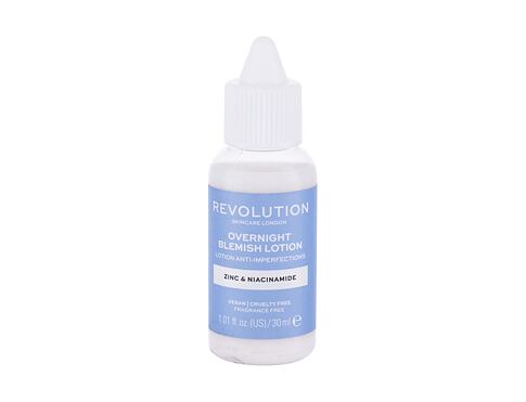 Lokální péče Revolution Skincare Overnight Blemish Lotion Zinc & Niacinamide 30 ml poškozená krabička