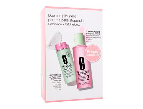 Čisticí voda Clinique 3-Step Skin Care 400 ml poškozená krabička Kazeta