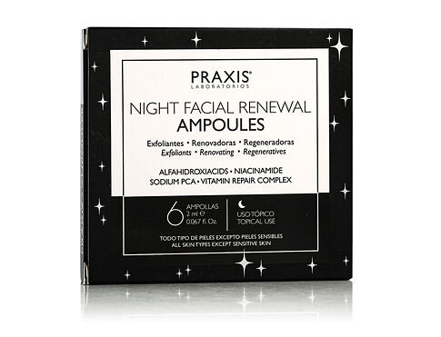 Pleťové sérum Praxis Laboratorios Night Facial Renewal Ampoules 6x2 ml