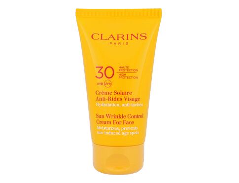 Opalovací přípravek na obličej Clarins Sun Wrinkle Control SPF30 75 ml poškozená krabička