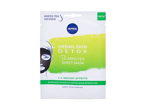 Pleťová maska Nivea Urban Skin Detox 10 Minutes Sheet Mask 1 ks