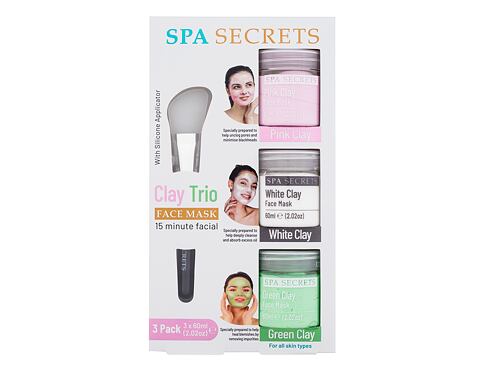 Pleťová maska Xpel Spa Secrets Clay Trio Face Mask 60 ml poškozená krabička Kazeta