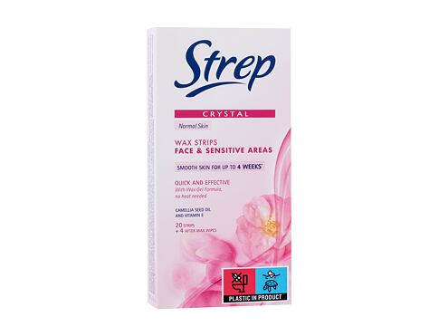 Depilační přípravek Strep Crystal Wax Strips Face & Sensitive Areas Normal Skin 20 ks poškozená krabička
