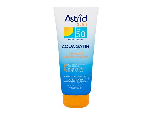 Opalovací přípravek na tělo Astrid Sun Aqua Satin Moisturizing Milk SPF50 200 ml poškozený flakon