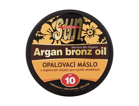 Opalovací přípravek na tělo Vivaco Sun Argan Bronz Oil Tanning Butter SPF10 200 ml poškozený obal